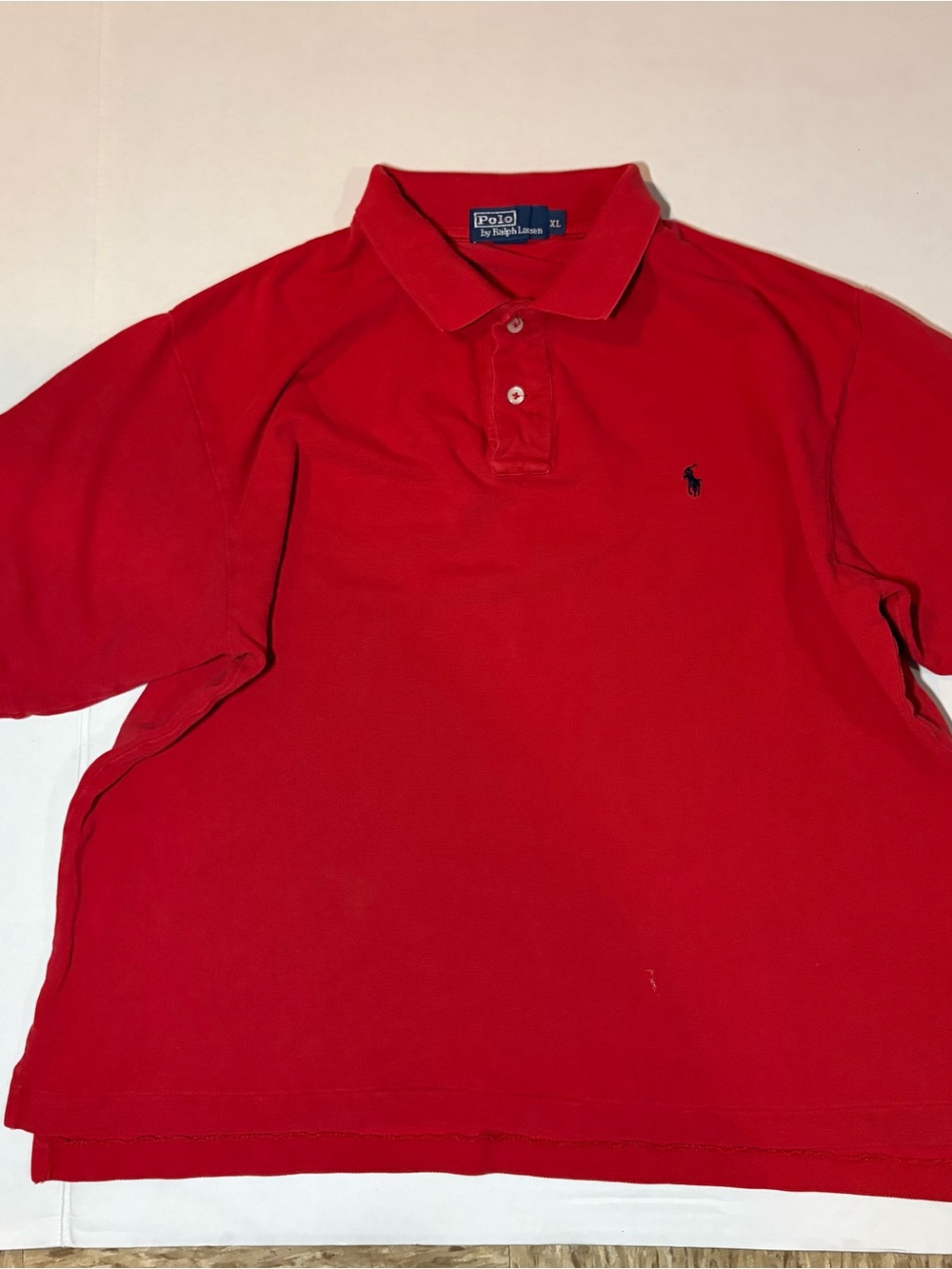 Vintage Polo by Ralph Lauren Red Classic Fit Polo Shirt navy blue logo